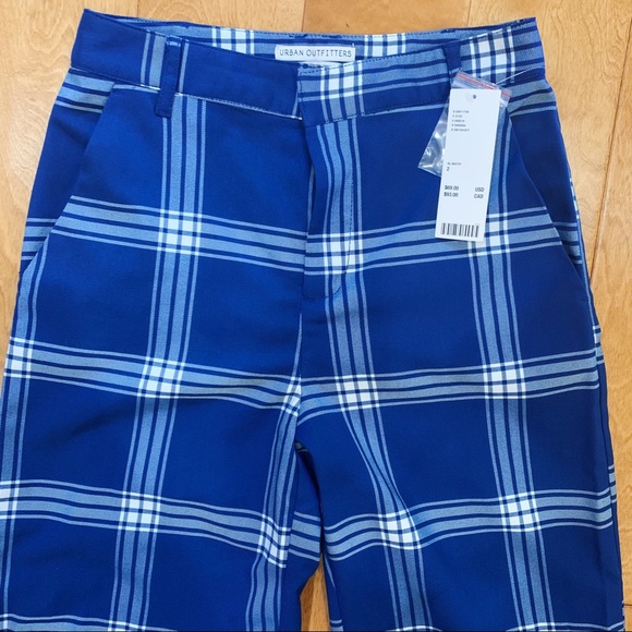 Urban Outfitters Elle Blue Plaid Straight Leg Pant - Picture 4 of 6